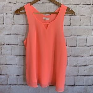 E Hanger M Tank, Cutout, Coral, Billowy Fit,  M